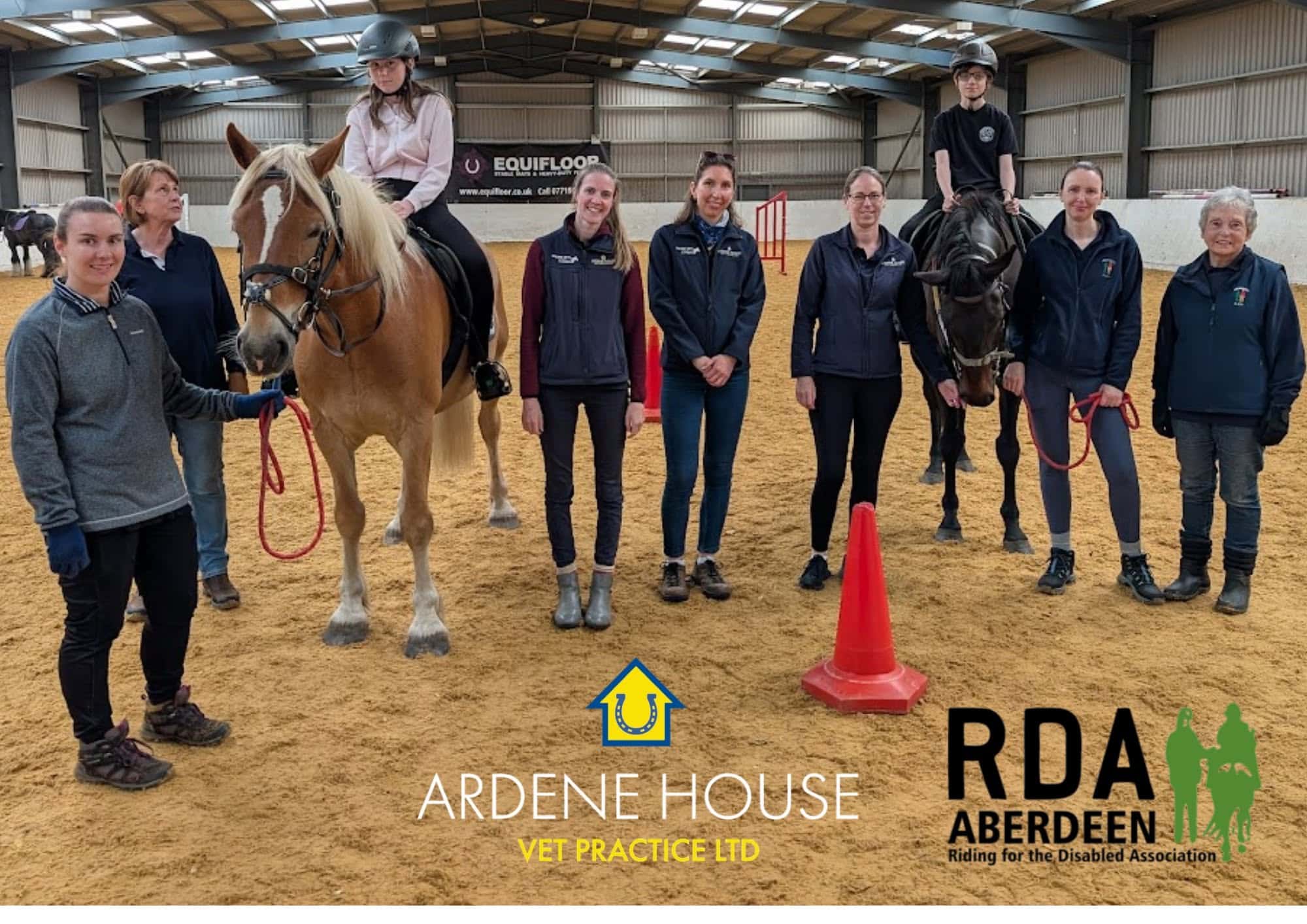 vets from Ardene House make cheque donation to Aberdeen RDA